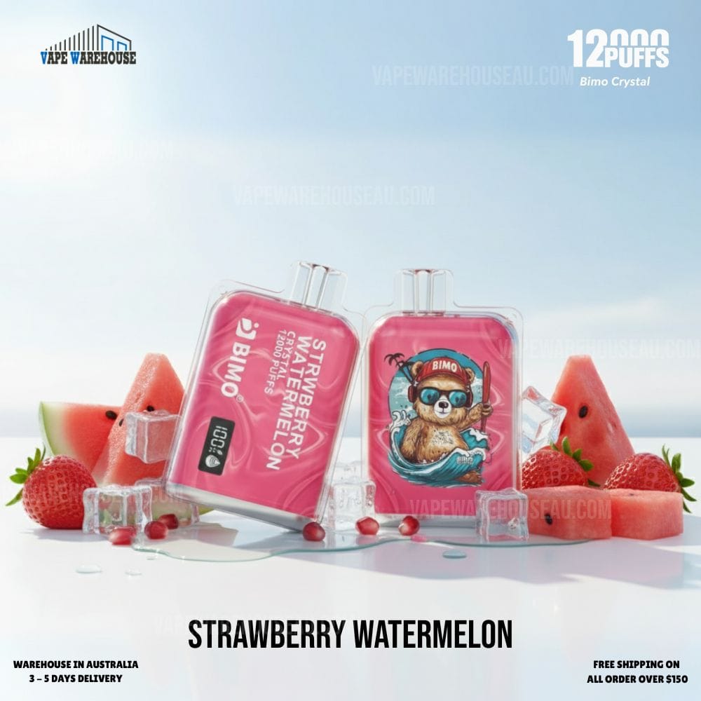 BIMO Crystal 12000 Puffs Strawberry Watermelon 1 BIMO Crystal 12000 Puffs Strawberry Watermelon