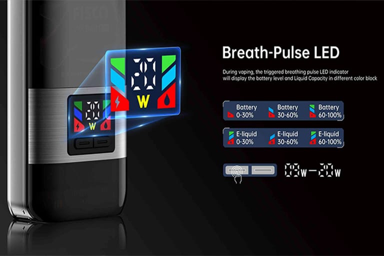 Smart LED display with breath-pulse indicator with FISCO MIX BAR 12000