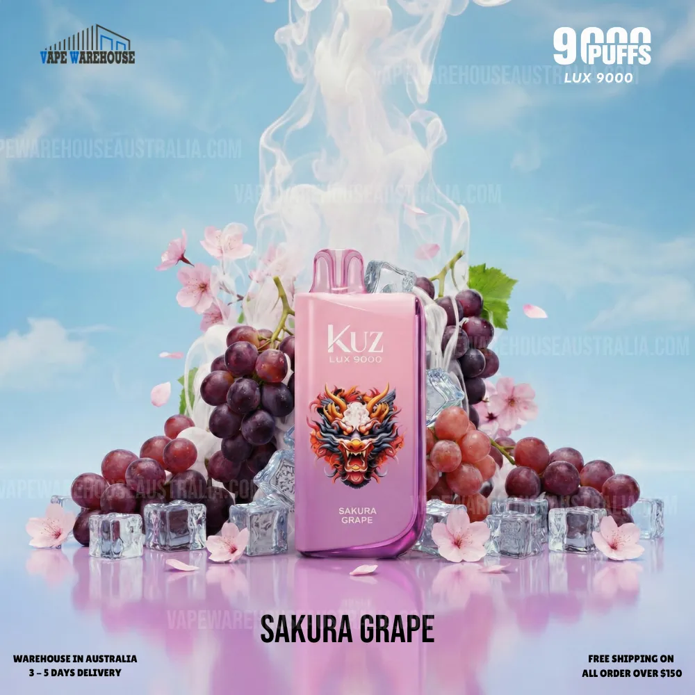 KUZ LUX 9000 Puffs Sakura Grape 1 KUZ LUX 9000 Puffs Sakura Grape